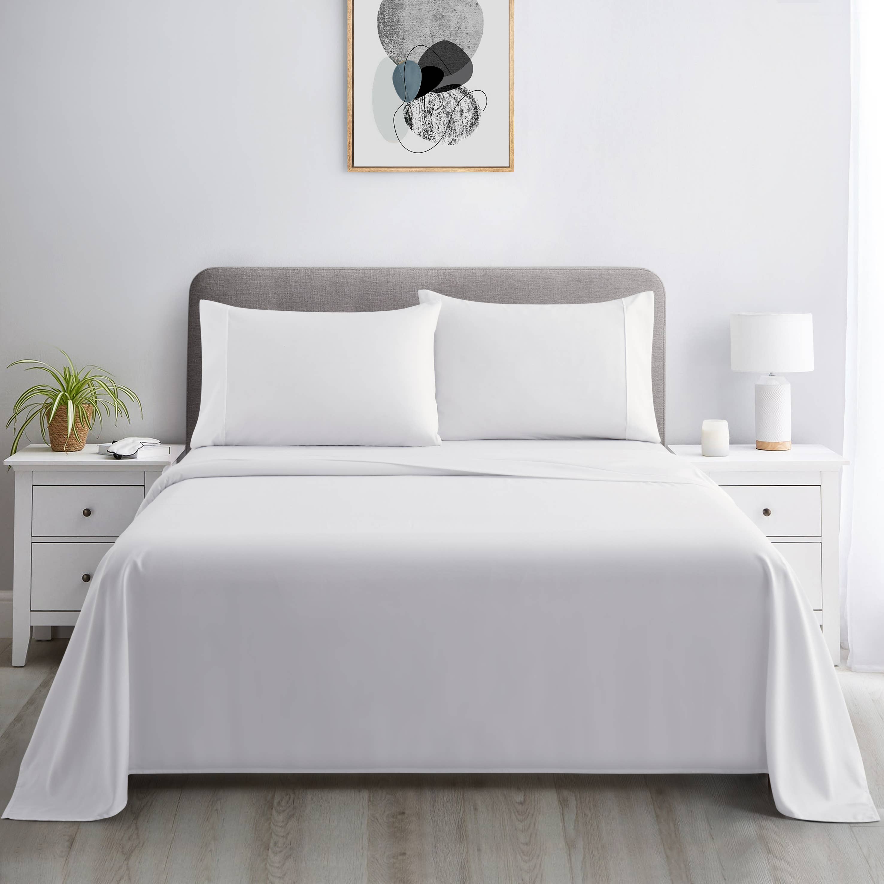 600 Thread Count Percale Cotton Blend Sheet Set (Twin XL Available - Limited Colours)