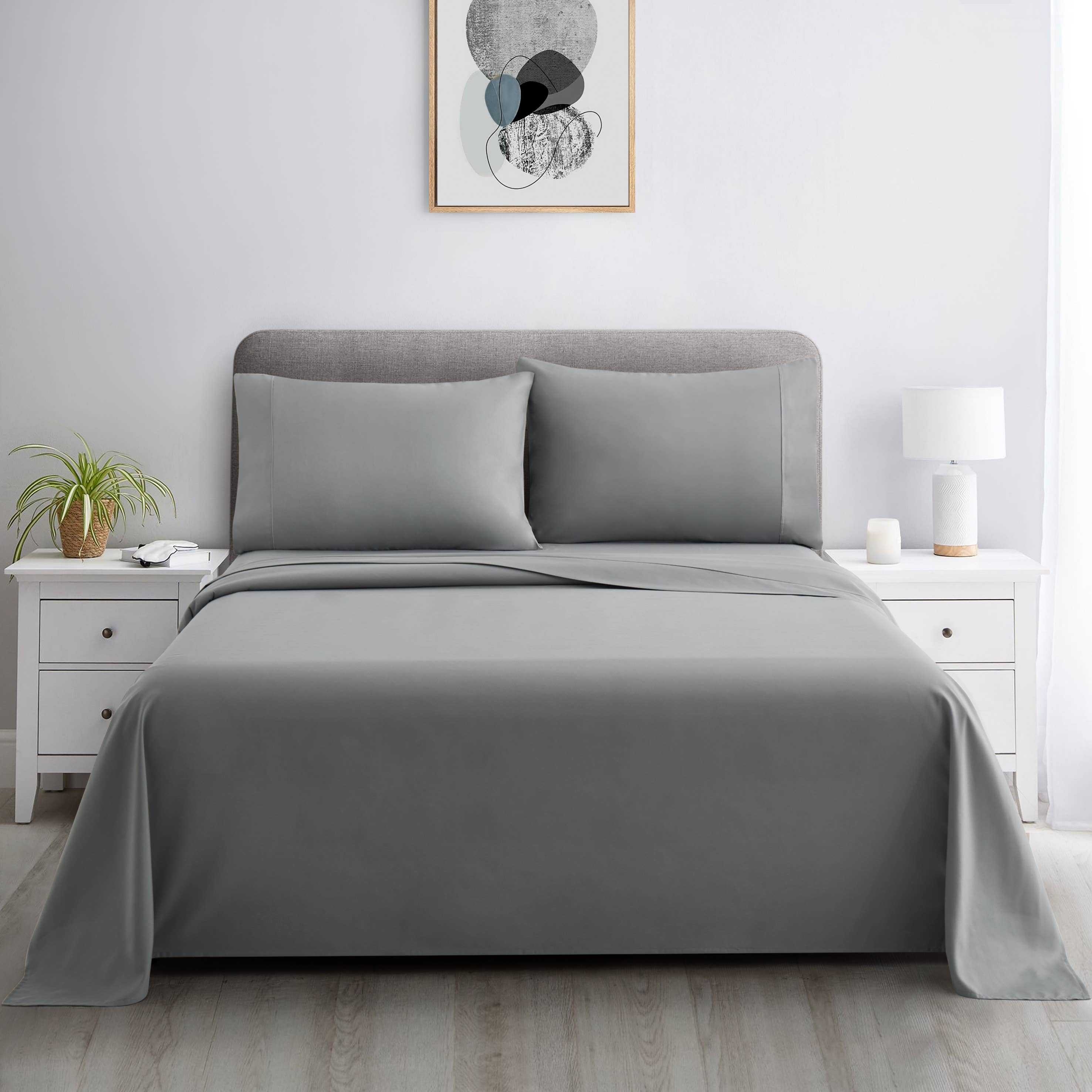 600 Thread Count Percale Cotton Blend Sheet Set (Twin XL Available - Limited Colours)