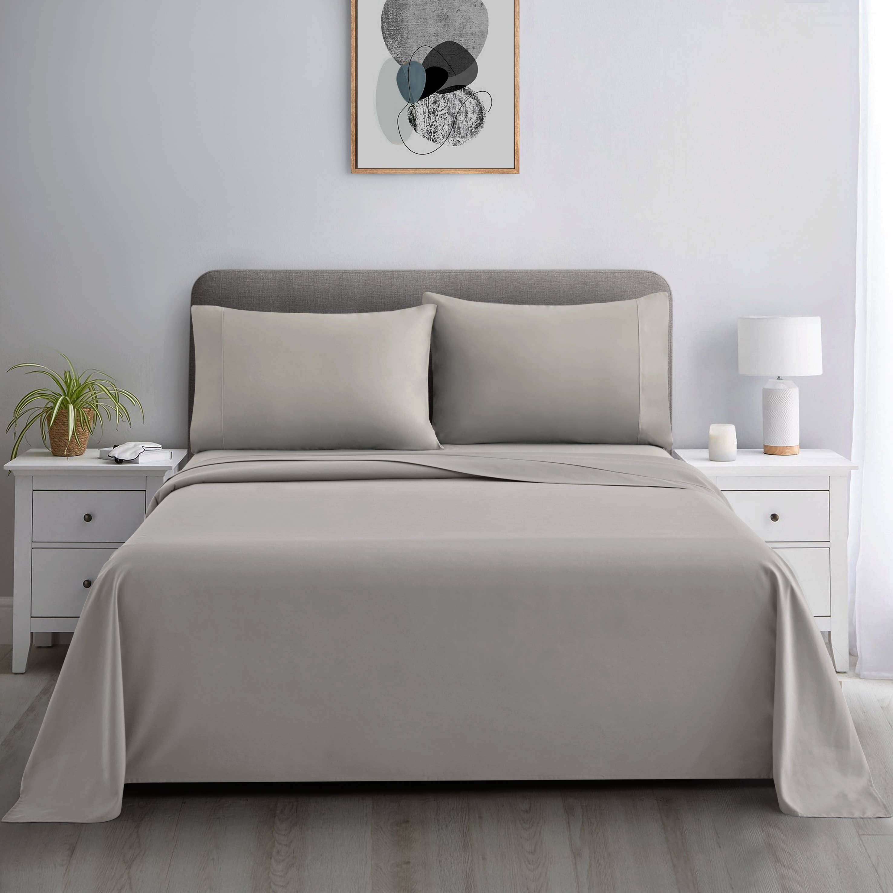 600 Thread Count Percale Cotton Blend Sheet Set (Twin XL Available - Limited Colours)