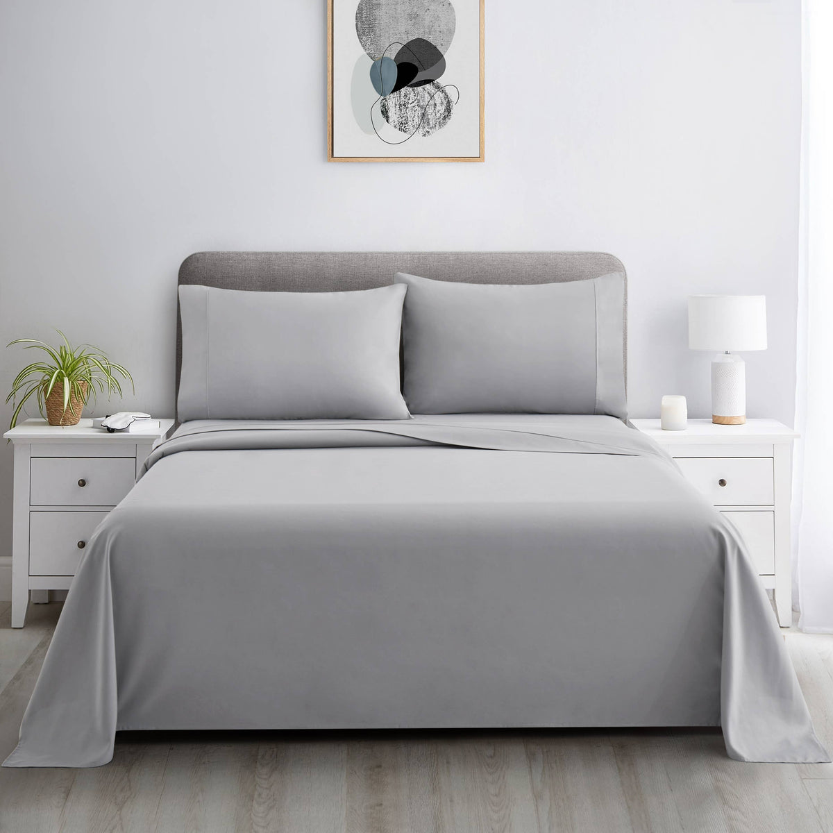 600 Thread Count Percale Cotton Blend Sheet Set (Twin XL Available - Limited Colours)