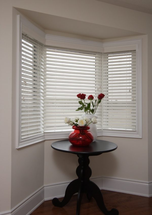 Window with 2" Faux Wood Blinds Installed
